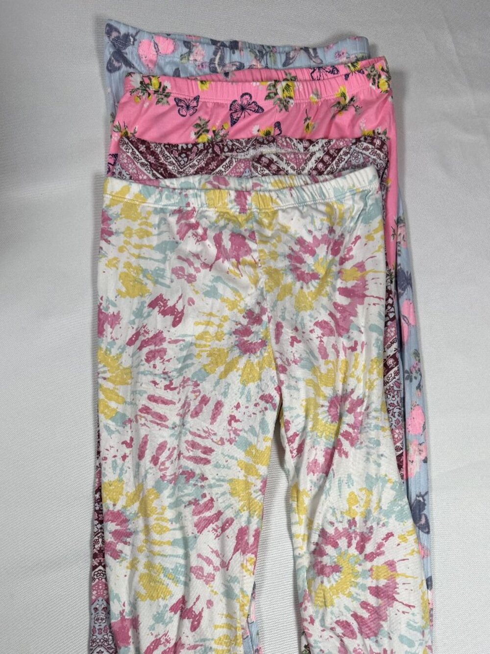 Girls Leggings Lot Size 10/12 160 Butterfly Floral Tie Dye Soft Stretch Pants - Picture 5 of 5